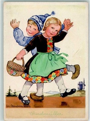 39527546 - sign. Oldenburg Wittig Lotte Windmuehle Tracht Verlag Warnecke
