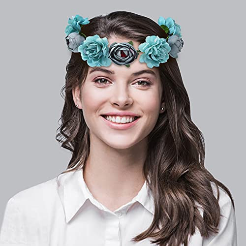 4er Pack Handarbeit verstellbar Blumen Rose Blumenkranz Krone Stirnbänder Girlande - Bild 4 von 6