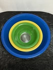 Vintage Pyrex Primary Color Clear Bottom Nesting Mixing Bowl Set Of 3 1980s