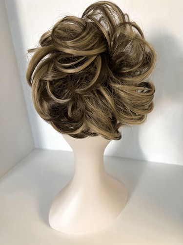 Messy Bun Haarteil Lockiges Haar Scrunchie Dutt Extensions Echthaar wie Echthaar - Bild 16 von 38