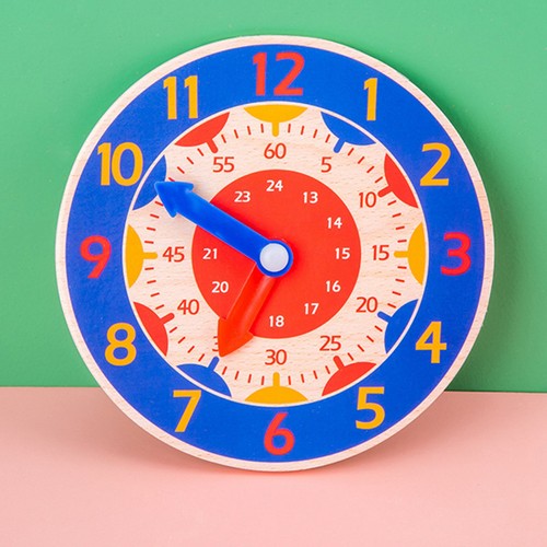 ヘBlue Clock Wooden Cognitive Clock Improve Observation Teaching Clock Educat - Picture 11 of 12