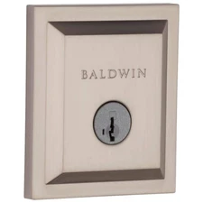 Baldwin Square Single Cylinder Deadbolt Nickel Low Profile SmartKey Security