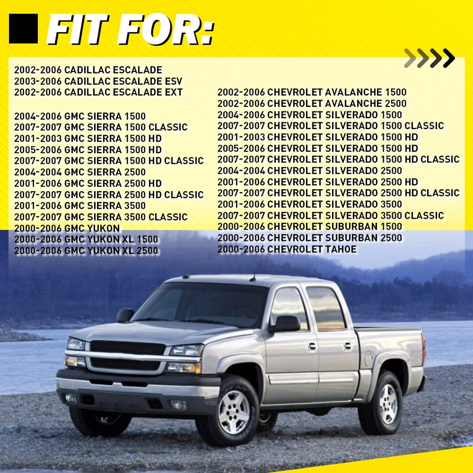 4-20X Front Exterior Door Handle Set Chrome For 99-06 Chevy GMC Silverado Sierra - Image 2 of 4