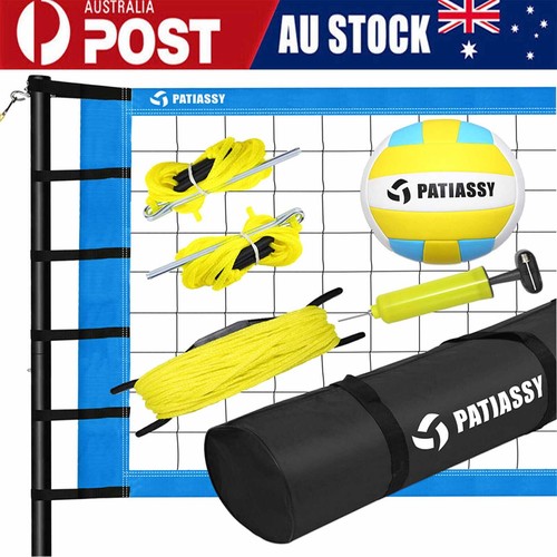 Outdoor Portable Volleyball Net Set Quick Setup Adjustable Height Steel Pole Bag