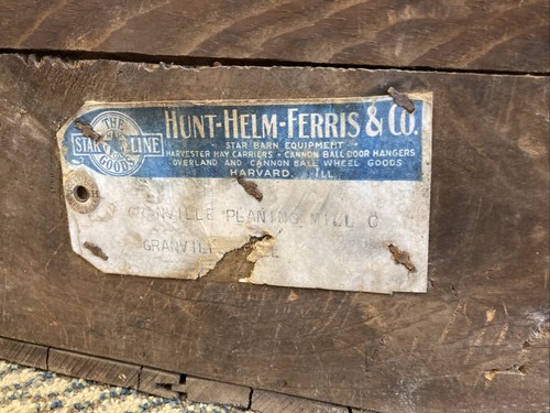 Vintage Wooden Crate Hunt Helm Ferris Star Line Harvard Illinois Farm Tool Box - Picture 11 of 20
