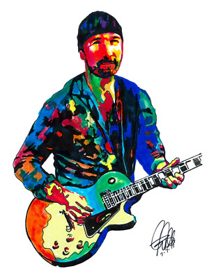 The Edge U2 Guitar Rock Music Print Poster Wall Art 18x24 | eBay