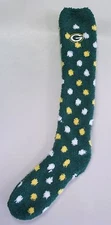 Green Bay Packers Women's Sleep Socks Medium Size 6 to 11 Polka Dot