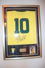 Hand Signed Pele BRAZIL World Cup 1970 Shirt With COA