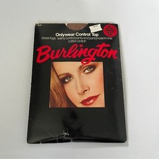 Vintage Burlington pantyhose sheer legs only wear control too small sandalfoot