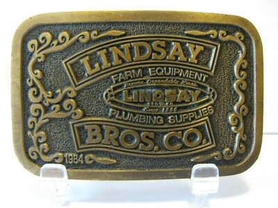 Lindsay Brothers Plumbing & Agriculture Supplies 1984 Brass Belt Buckle Ltd Ed