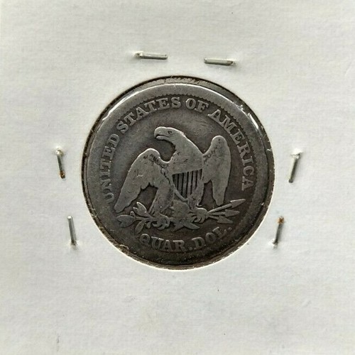 1856 P Seated Liberty Silver Quarter Coin Average VG Very Good Circulated - Picture 2 of 2