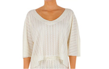 Hurley Juniors' Crochet Cover-Up Crop Top Women's Swimsuit Cream Color XL 1976