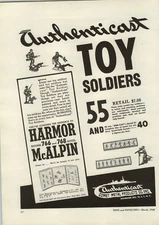 1948 PAPER AD Authenticast Brand Toy Soldiers Hand Painted Comet Metal