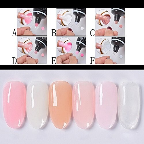 20ml Poly Quick Building Gel Nails Builder Extension Tips UV Pinsel Gel Form Set - Bild 1 von 5