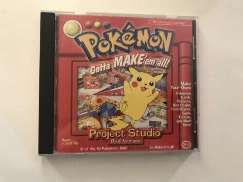 Pokemon Project Studio Red Version Gotta Make 'em All -Nintendo CD-ROM w/ manual