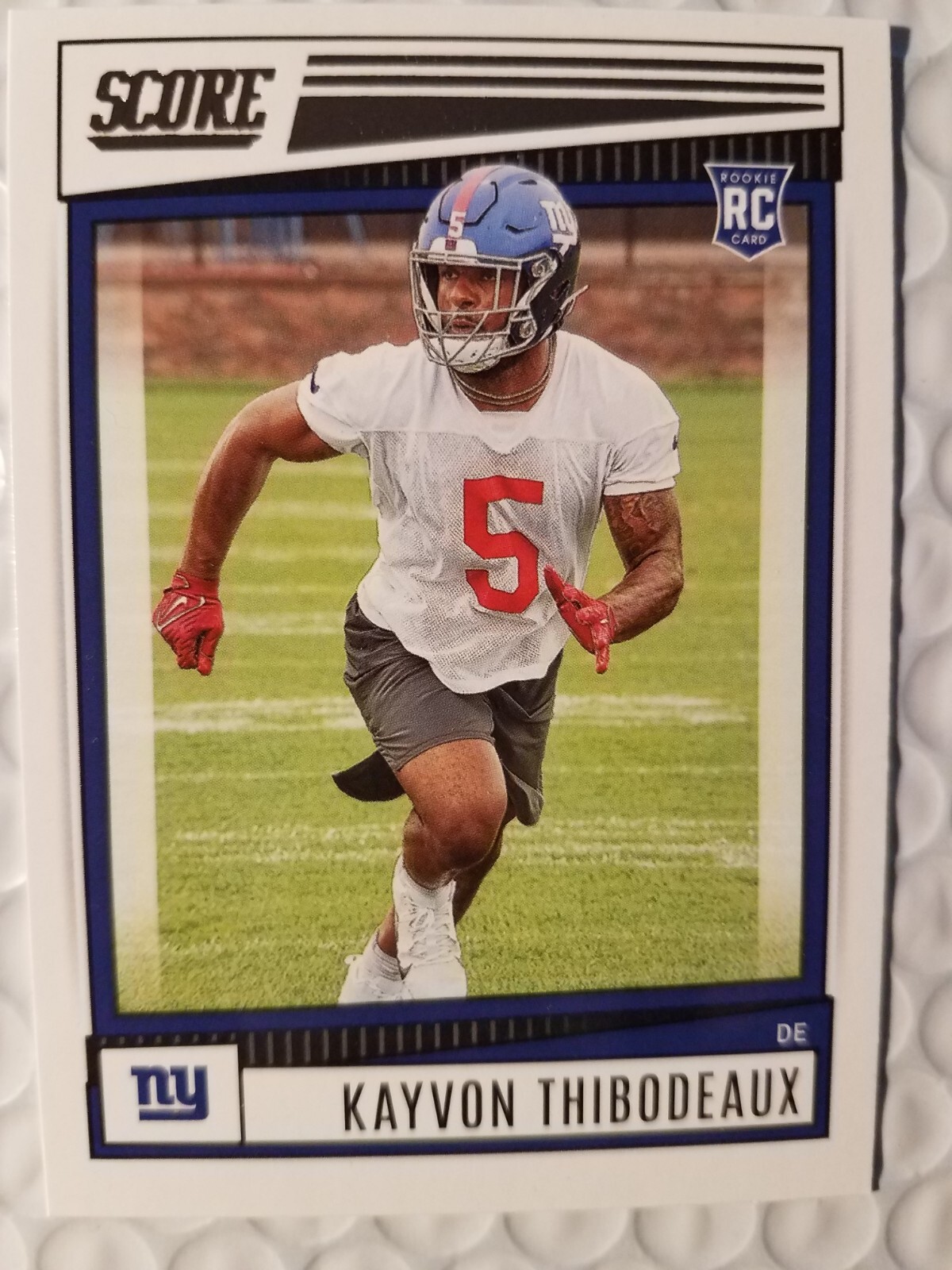 KAYVON THIBODEAUX NEW YORK GIANTS ROOKIE 2022 PANINI - SCORE FOOTBALL CARD #308