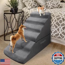 INRLKIT Dog Stairs Steps for 30 Inches Tall High Bed, Pet Dog Ramp Ladder for