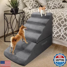 INRLKIT Dog Stairs Steps for 30 Inches Tall High Bed, Pet Dog Ramp Ladder for