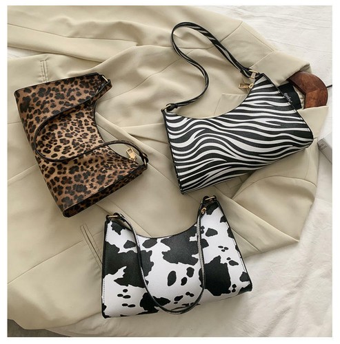 Kleine Damen-Schultertaschen aus PU-Leder Leopardenmuster Handtasche Umhängetasche Beuteltasche - Bild 10 von 14