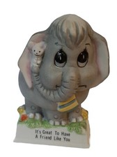 Vintage 1979 Russ Berrie And Company Ceramic Elephant Friend Inspirational