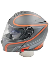 Torc T28 Modular Motorcycle Helmet Black Vapor Orange Medium - T2815VP223