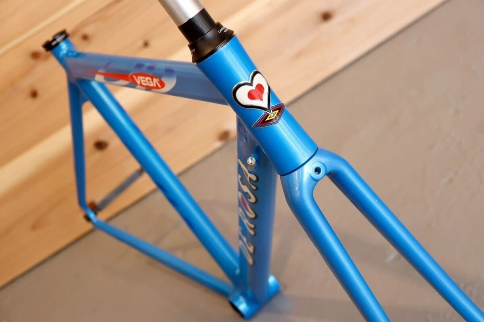 Juego de cuadro de bicicleta de carretera de aluminio DeRosa VEGA principios de la década de 2000 sin usar tamaño 47 cm Foto 4 de 4