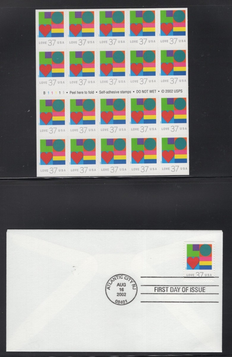 スマイルページ Scott 3657 - 3658 - Love. Panes Of 20 + Covers. #02 3657bp20fdi | eBay