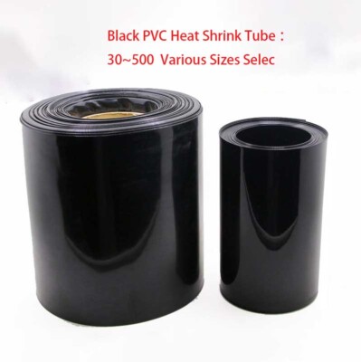 Black Battery Wrap 30~500 Heat Shrink Tube PVC Sleeves Various Sizes Selec