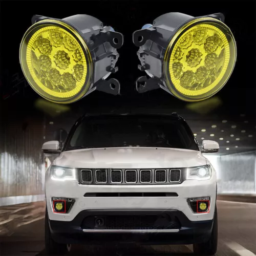 Par de luces antiniebla amarillas LED de conducción aptas para 2016 2017 2018 2019 2020 2021 Honda Civic - Imagen 12 de 14
