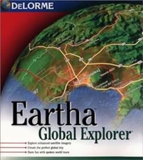 Eartha Global Explorer PC DVD world map shaded search routing travel GPS DVD-ROM