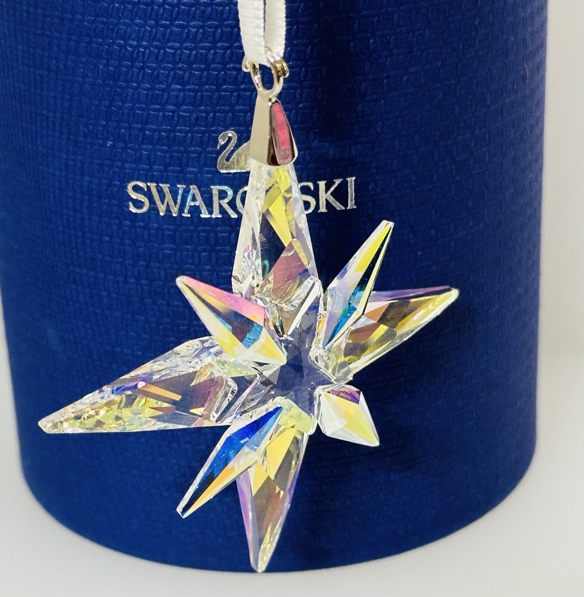 希少❗️新品❗️Swarovski 星オーナメント NIB Swarovski Christmas Star Aurora Borealis Large Crystal