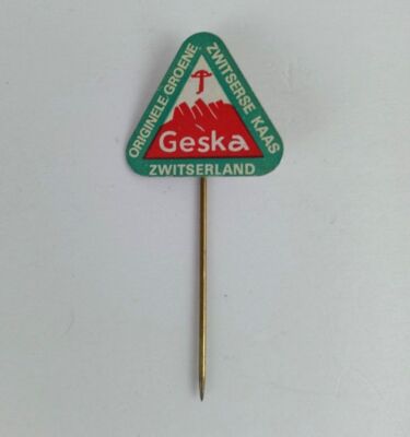 Vintage Originele Groene Zwitserse Kaas Geska Zwitserland Europe Stick Lapel Pin