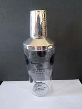 Clear Cocktail Mixer Shaker with Recipes Printed On Side. Plastic, Lightweight