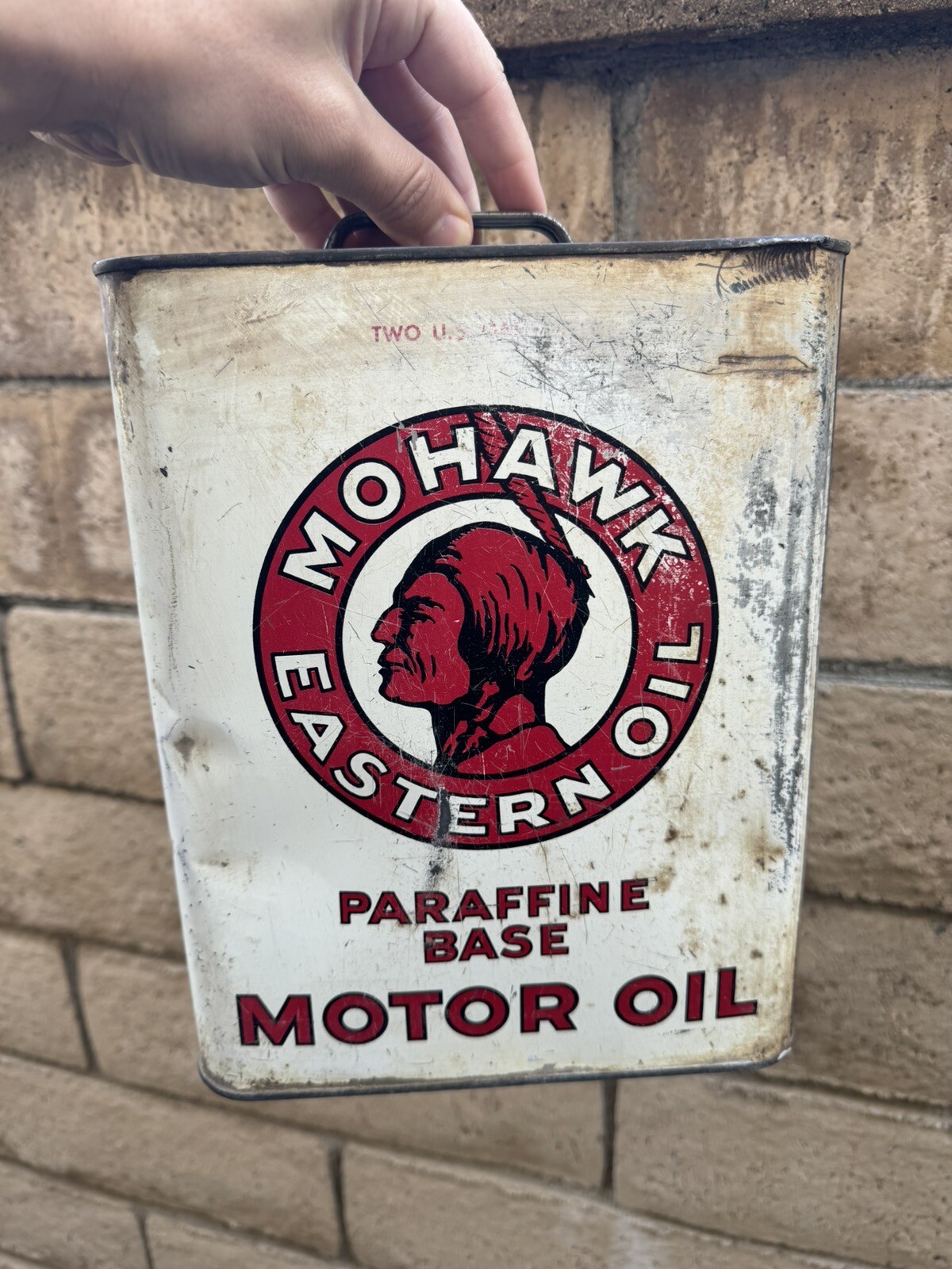 Mohawk Motor Oil Can Rare 2 Gallon Oil Can Rare Indian Graphic Mohawk