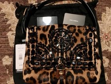 Dolce & Gabbana - Black Embellished Leopardprint Calf Hair 