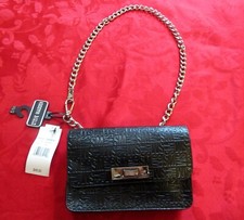 STEVE MADDEN Black Shoulder Bag NWT LOGO 48 Stamped HANDBAG Purse CHAIN
