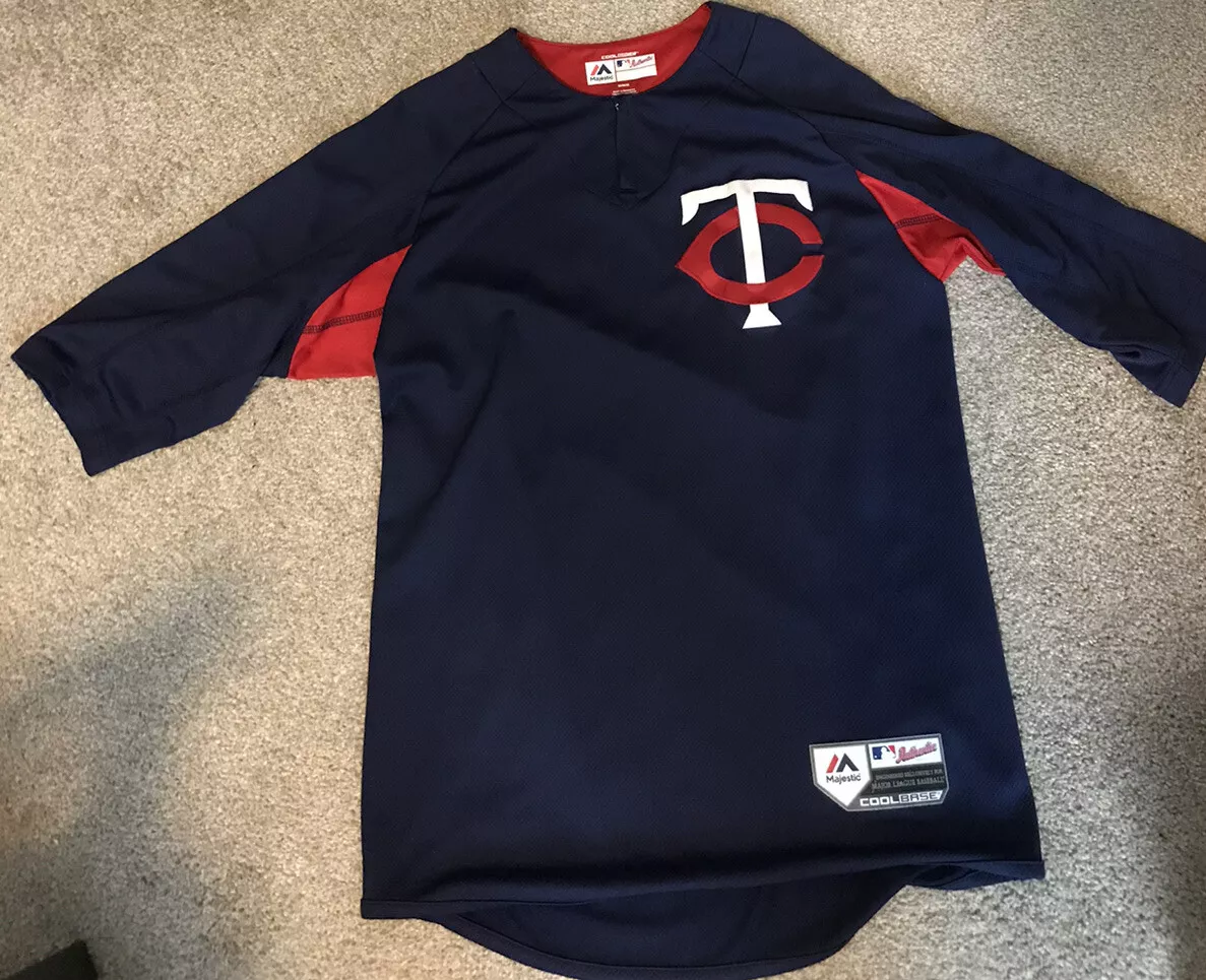 MLB Majestic Minnesota Twins Batting Practice Jersey 3/4 Sleeve Mens Size  Medium