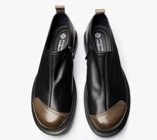 Men's Fashion British Round Toe Color Matching Leather Shoes Youth Dress Shoes