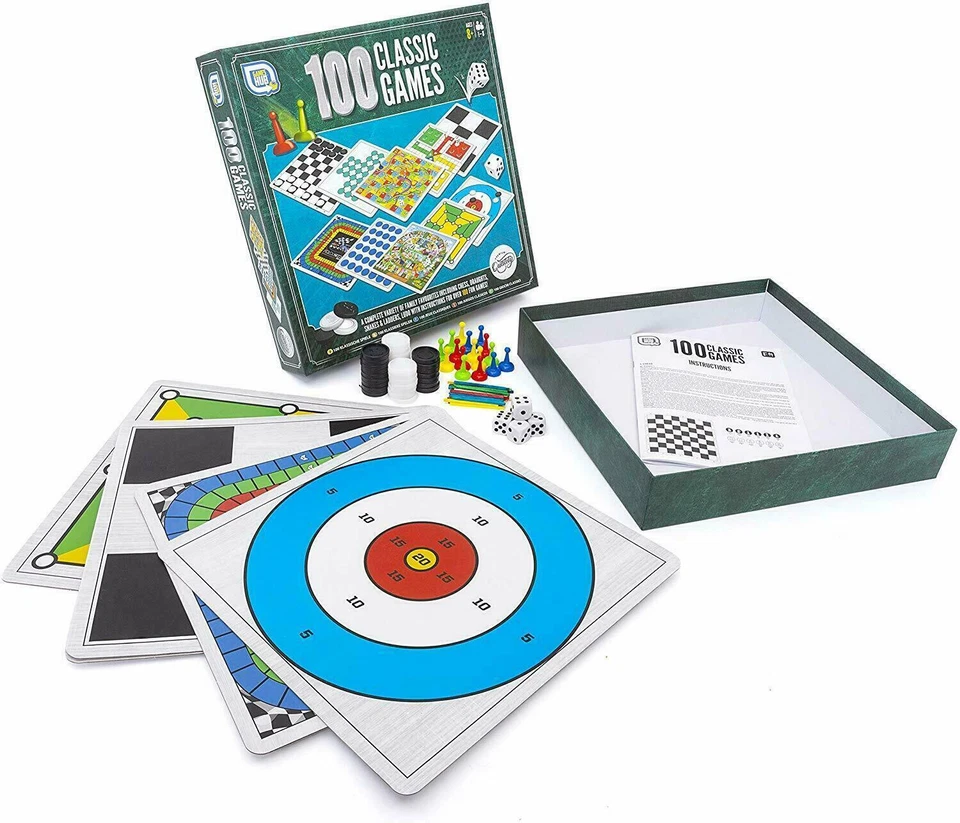 100 Classic Games Compendium Christmas Party Family Fun Traditional Board Games - Image 4 of 4