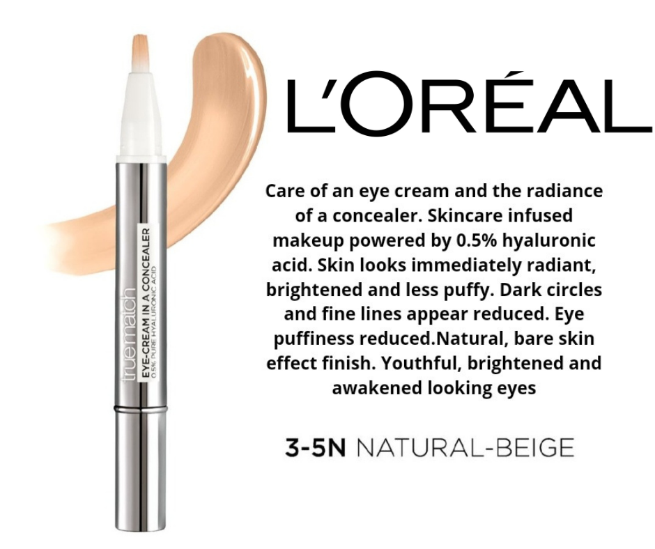 L'Oreal Paris True Match Eye Cream in a Concealer Hyaluronic Acid SPF 20 New eBay