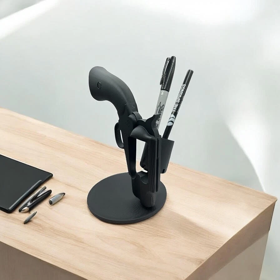 Soporte para bolígrafo revólver | Cilindro giratorio | Organizador de escritorio Foto 3 de 4