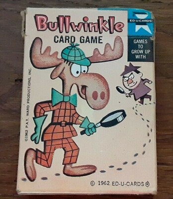 VINTAGE BULLWINKLE CARD GAME 1962, ED-U-CARDS
