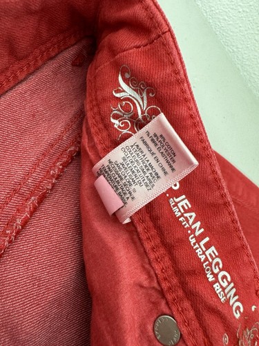 Express Zelda Red Slim Fit Ultra Low Rise Women's Stretch Jeans Size 2 Regular - Picture 4 of 11