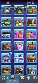 CR/LVL 78 ( 21 CARD 16 LV MAX  45 CARD 15 LV ) 12K TROPHY |181 EMOTE & 20 TOWER