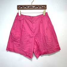 Cabin Creek Vintage Pink High Waisted Pleated Shorts Size 16 Solid Casual Pocket