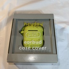 Heyday AirPods Gen 1  2 Earbud Case Cover with Brass Clip- Chartreuse