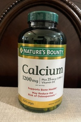Nature's Bounty Calcium Plus Vitamin D3 220 Softgels Bone Health Immune Support