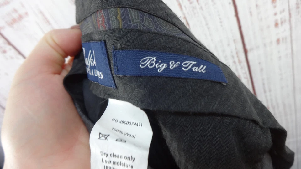 Pantalones de vestir Lauren by Ralph Lauren para hombre 56R gris 100 % lana grandes y altos Foto 4 de 4