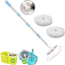 ARSUK Spin Mop Head Base Handle with 2 Microfibers Head Refills ? Stainless S