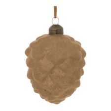 Flocked Glass Pinecone Ornament Set of 12